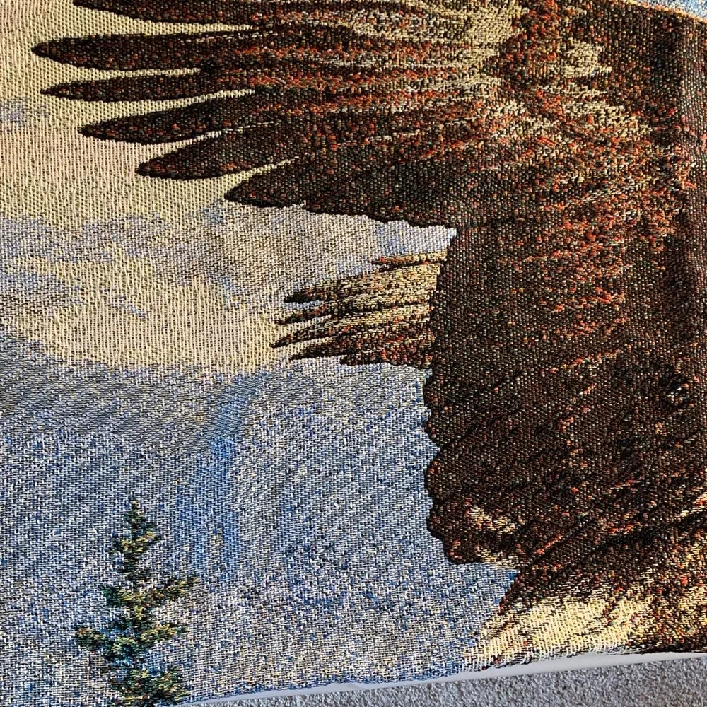 Like-New Wall Tapestry: American Eagle on the Hunt
